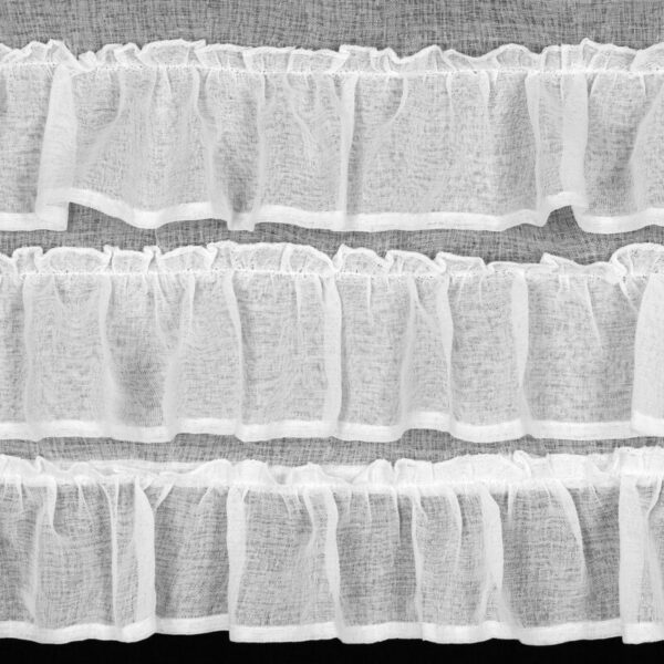 Hotová záclona LILIAN 3 na šnúrkach 150 x 90 cm Biela. - Image 4